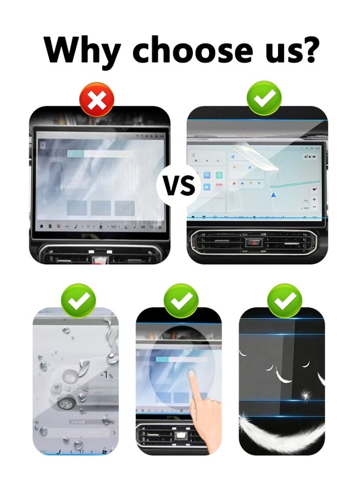 Jetour T2 gasoline and hybrid vehicle dashboard and center console film kit, featuring high-definition tempered film for protection - scratch-resistant, wear-resistant, with excellent clarity and transparency - Image 4